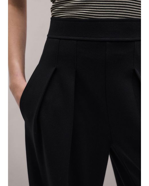 ME+EM Black Luxe Travel Tailoring Wide-Leg Trouser