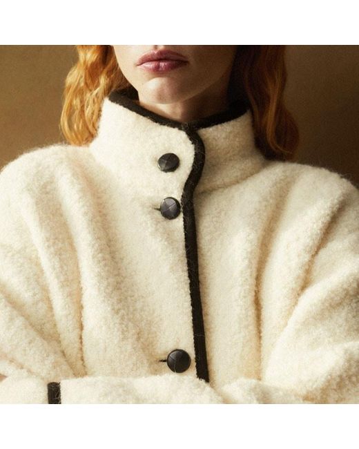 ME+EM Natural Italian Wool Alpaca-Blend Bouclé Cardigan Coat