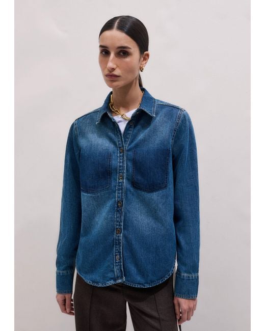 ME+EM Blue The Authentic Denim Forever Shirt Authentic Vintage Wash