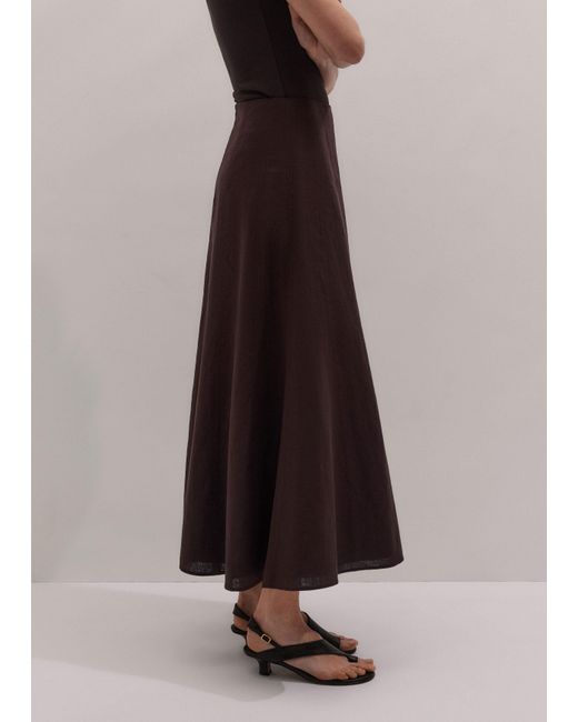 ME+EM Multicolor Crease-Less Linen Panelled Maxi Skirt