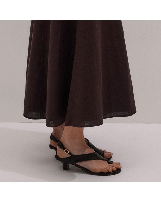 ME+EM Multicolor Crease-Less Linen Panelled Maxi Skirt