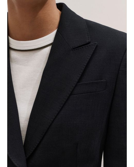 ME+EM Black Contour Sharp Shoulder Blazer