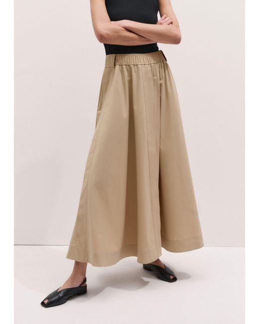 ME+EM Multicolor Cotton A Line Maxi Skirt + Belt