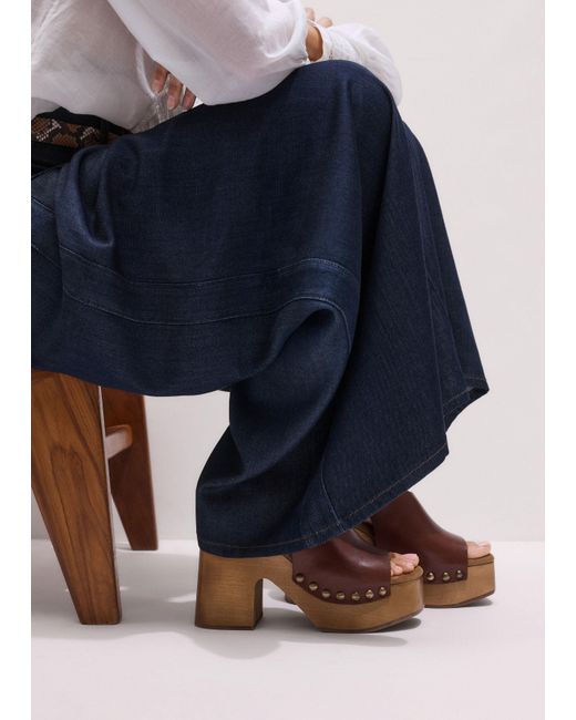 ME+EM Brown High Fronted Sling Clog
