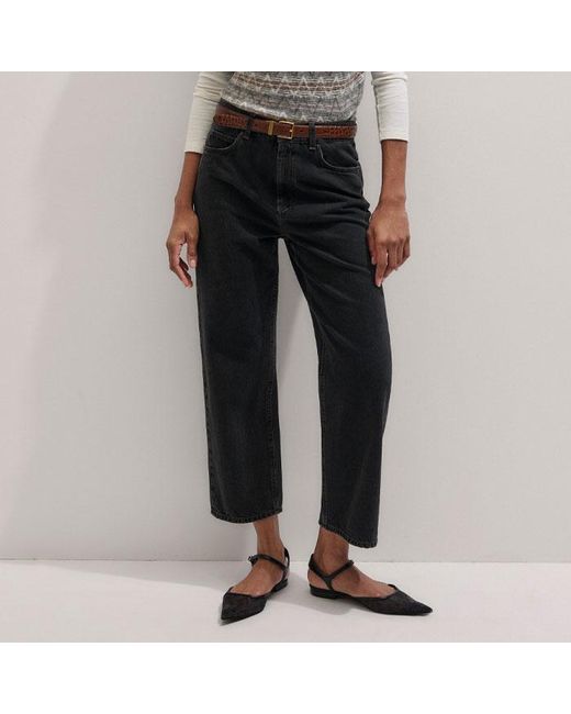 ME+EM Gray Half Zip Jacquard Knit Tee