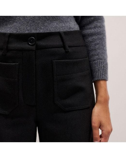 ME+EM Black Patch Pocket Cropped Kick Flare