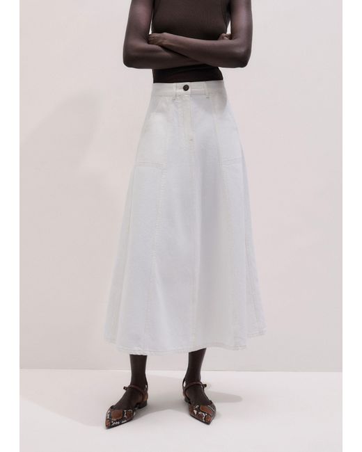ME+EM White Panelled A-Line Maxi Skirt