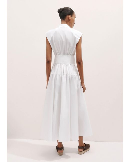 ME+EM Blue Cotton Poplin Maxi Shirt Dress + Belt