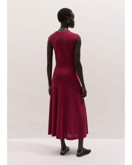 ME+EM Red Tie Front Maxi Dress