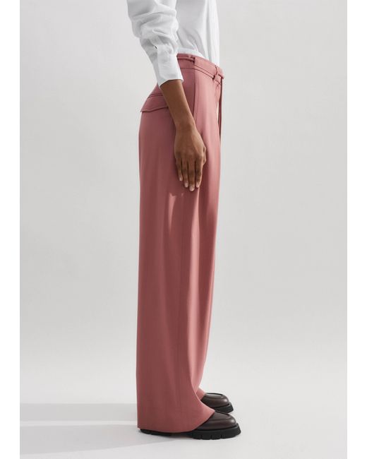 ME+EM Pink Tailored Wide Tapered Trouser + Belt