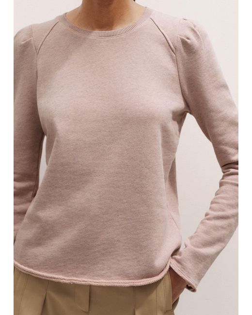 ME+EM Brown Raw Edge Feminine Sweatshirt