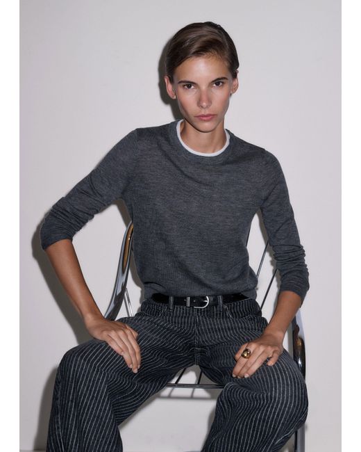 ME+EM Gray Barely There Sweater