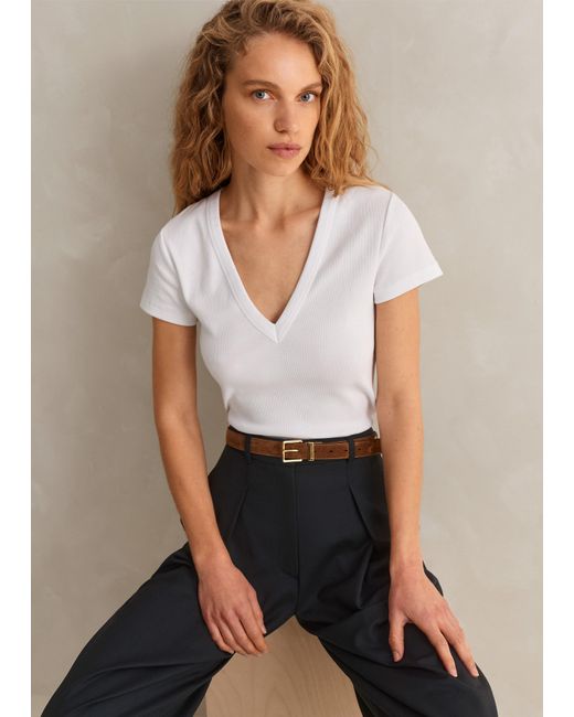 fitted v neck tee