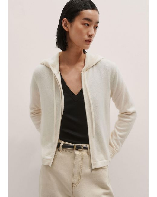 ME+EM Natural Cashmere Relaxed Fit Box Zip Hoody