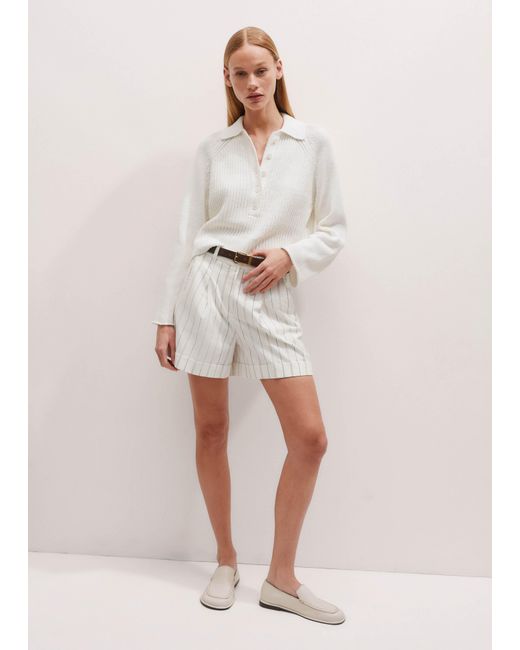 ME+EM White Collared Button-Front Jumper