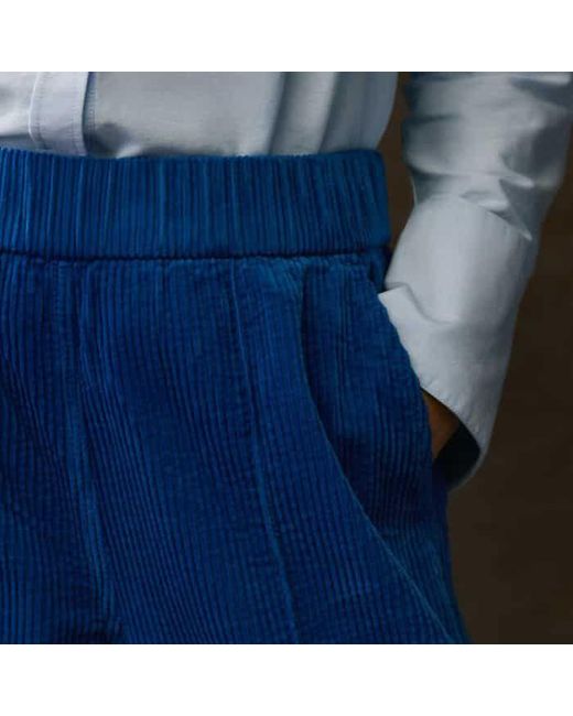 ME+EM Blue Washed Cord Straight-Leg Lounge Pant