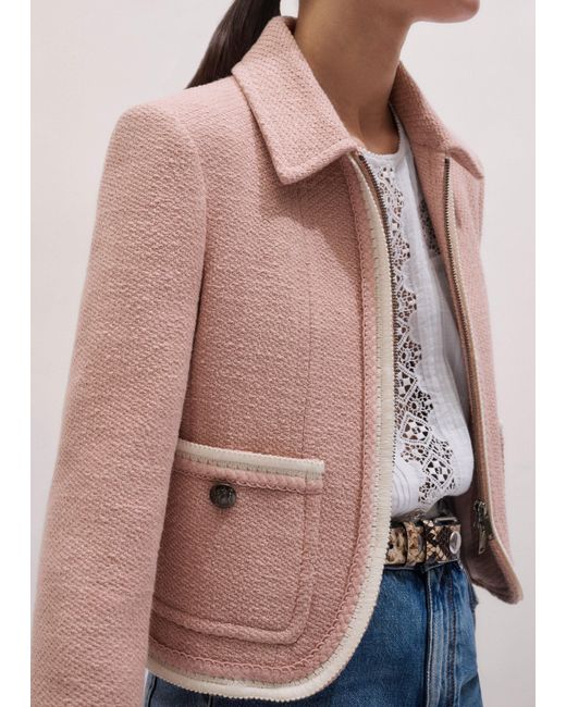 ME+EM Multicolor Cropped Jacket With Tape Detail