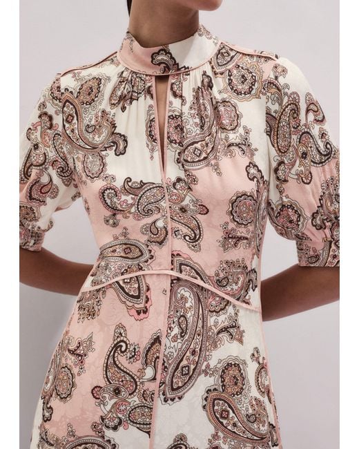 ME+EM Multicolor Colour Block Paisley Print Fit & Flare Maxi Dress