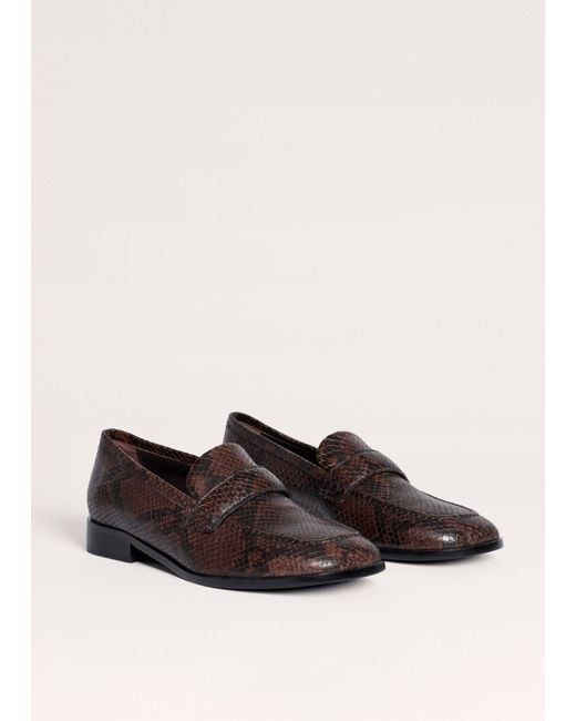 ME+EM White Square Toe Loafer Tan-Chocolate