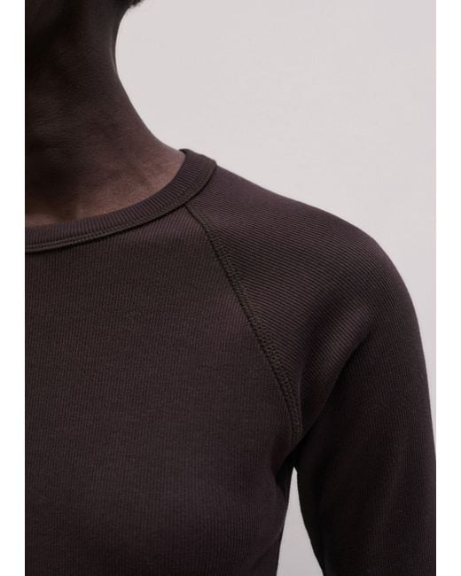 ME+EM Multicolor Cropped Raglan Seam Rib Tee