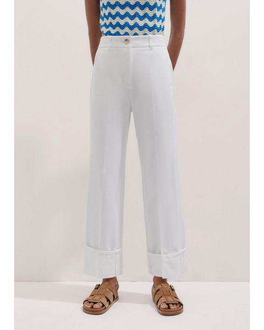 ME+EM White Am-Pm Sharp Turn-Up Trouser