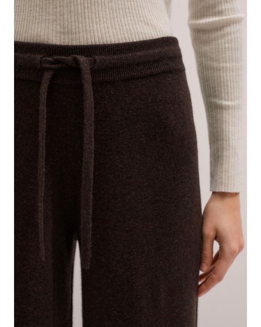 ME+EM Multicolor Cashmere Wide Leg Knit Trousers Warm Chocolate Melange