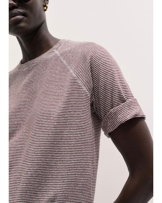 ME+EM Multicolor Soft Washed Stripe Raglan Tee