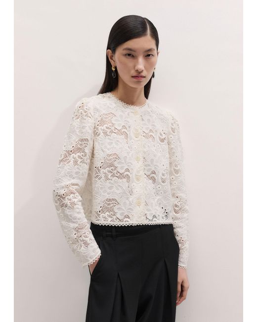 ME+EM Black Delicate Lace Jacket Blouse