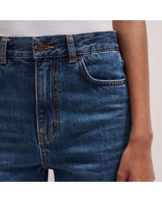 ME+EM Blue Relaxed Straight Crop Jean Authentic Wash