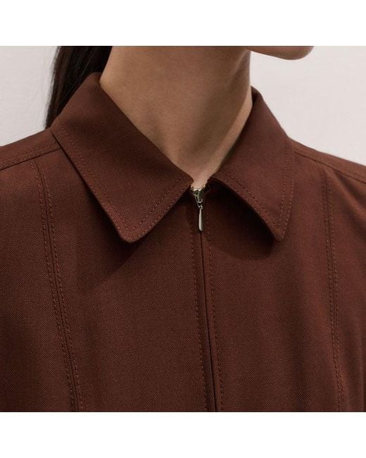 ME+EM Brown Fit And Flare Maxi Shirt Dress