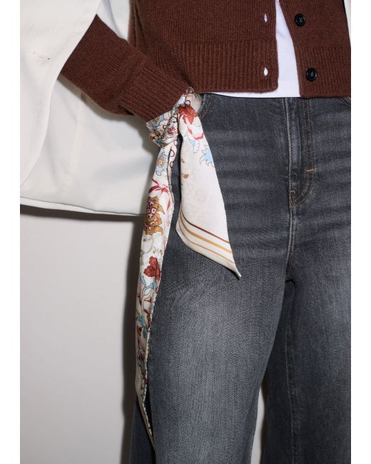 ME+EM White Floral Garden Skinny Scarf