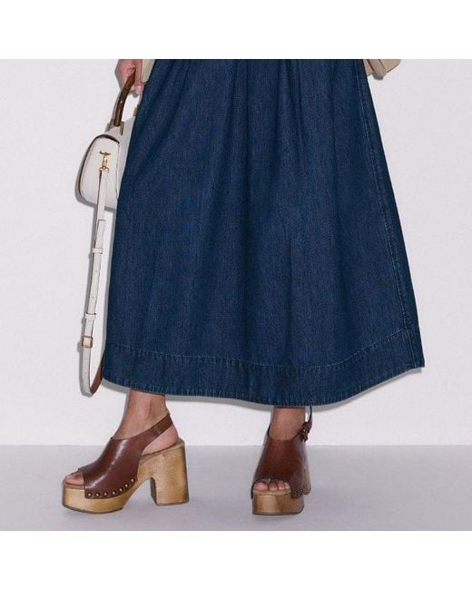 ME+EM Blue Panelled Fit And Flare Maxi Dress