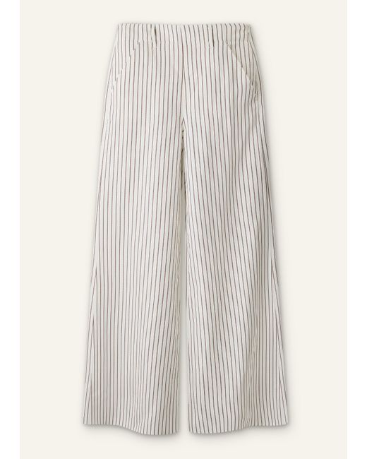 ME+EM Gray High Waist Wide-Leg Trouser Ivory-Cinnamon