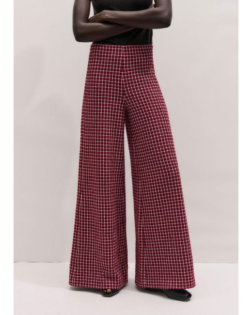 ME+EM Red Wide Leg Palazzo Pant