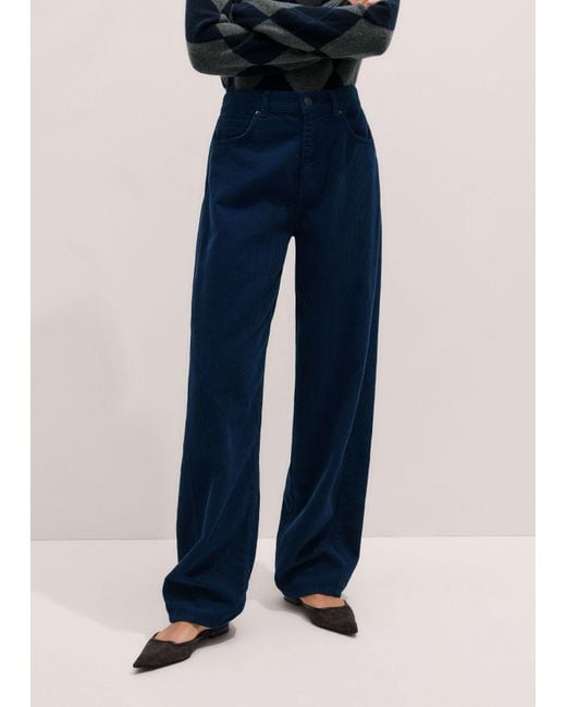 ME+EM Blue Cord Tapered Puddle Trouser