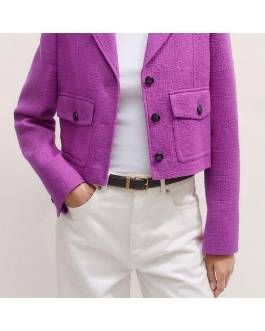 ME+EM Purple Textured Short Jacket
