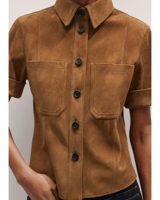 ME+EM Brown Panelled Shirt