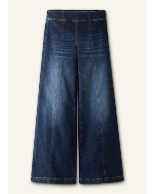 ME+EM Blue Palazzo Travel Jean Dark Wash