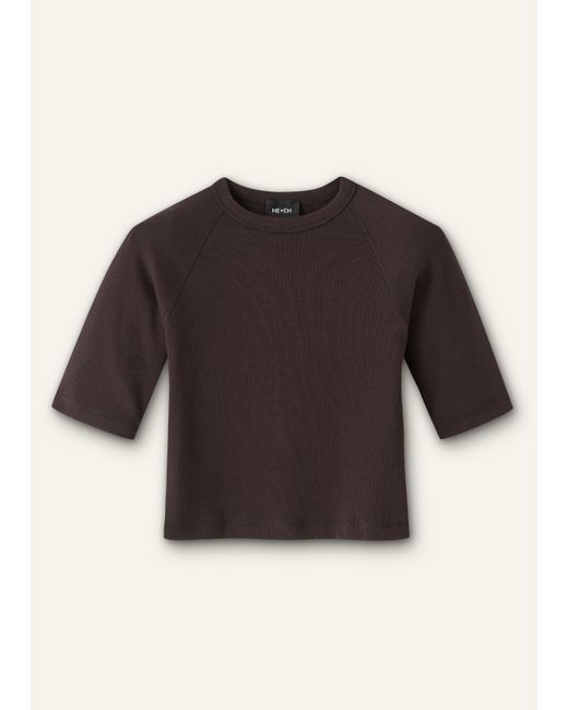 ME+EM Multicolor Cropped Raglan Seam Rib Tee
