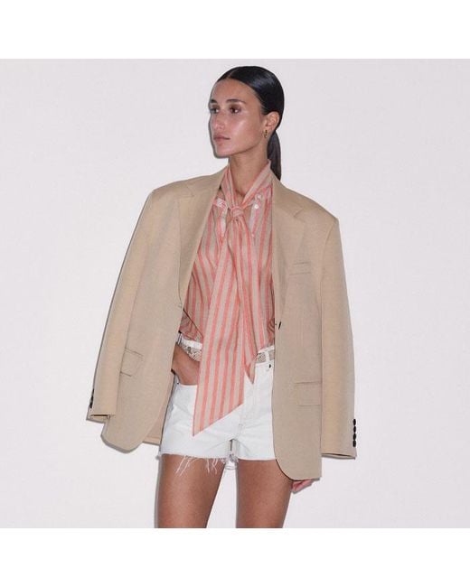 ME+EM Pink Stripe Blouse + Tie