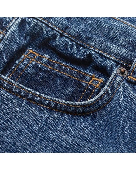 ME+EM Blue Relaxed Straight Crop Jean Authentic Wash