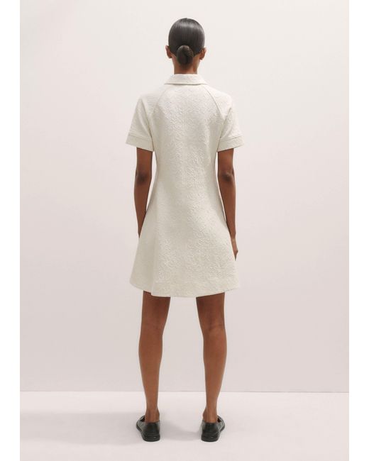 ME+EM Natural Floral Jacquard Fit And Flare Short Dress