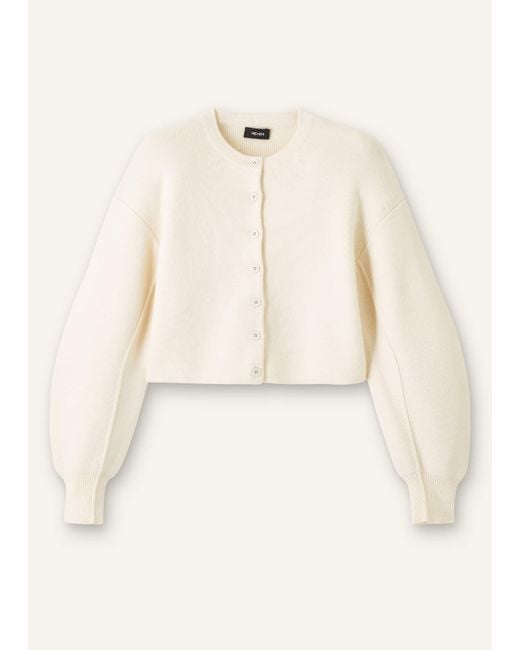 ME+EM Natural Dramatic Sleeve Crop Knit Jacket