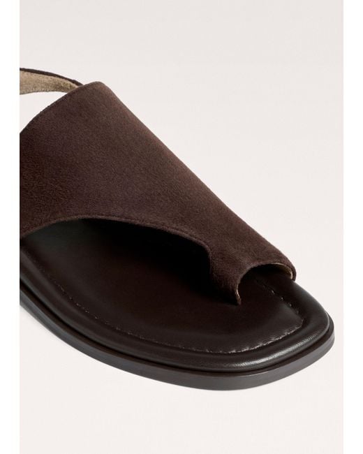 ME+EM Brown Asymmetric Toe Loop Sandal