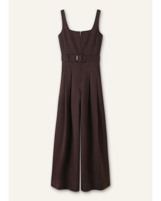 ME+EM Natural The Event Ready Linen Blend Jumpsuit