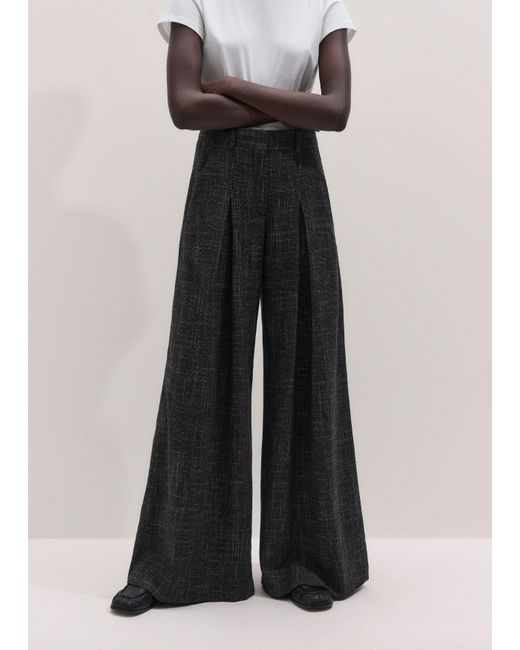 ME+EM Black Very Wide-Leg Pant