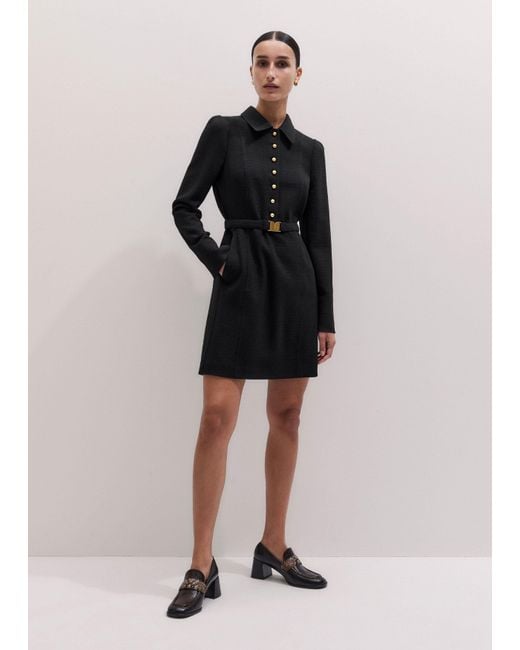 ME+EM Black Fit And Flare Mini Dress + Belt
