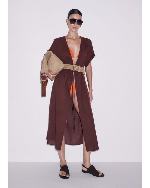 ME+EM Natural Wide Raffia Belt Toast-Tan