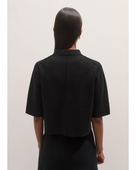 ME+EM Black Milano Knit Short Sleeve Jacket