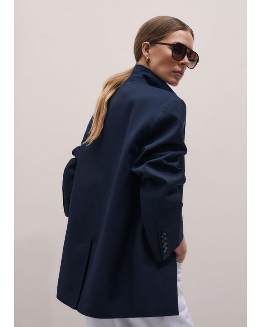 ME+EM Blue Intelligently Oversized Jacket